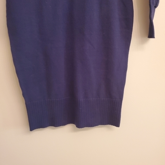 Victoria's Secret Moda International Blue Turtleneck Cable Knit Sweater Dress - Picture 5 of 11